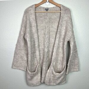 Aerie Cozy Fuzzy Wool‎ Alpaca Blend Oversized Cardigan Sweater Oatmeal Sz Small